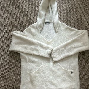 Prana White Cozy Hoodie Sweater, Size M
